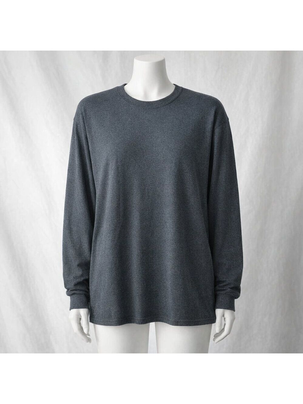 Gildan Ultra Cotton Long Sleeve Shirt Big Man 4XL plus dk gray thick casual cozy